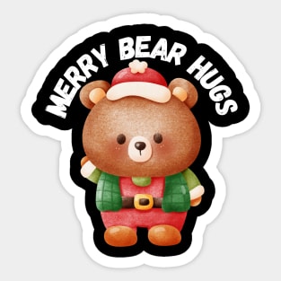 Merry Bear Hugs, Christmas Sticker